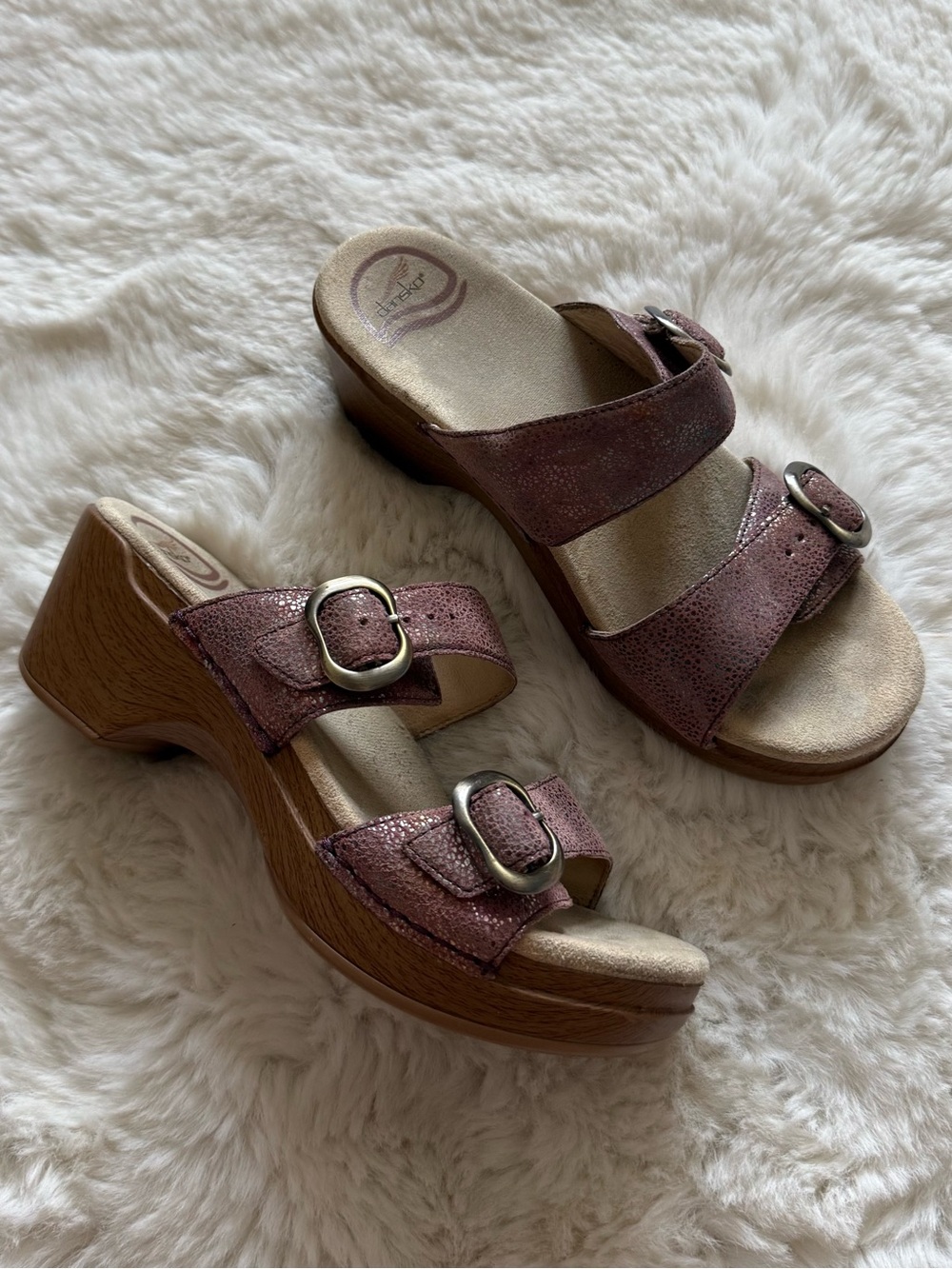 Dansko Sophie Clog Sandals Pink Metallic Size EU 37 US 7